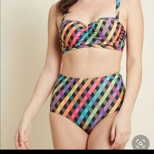 ModCloth flaunt bandeau high waisted bikini NEW
